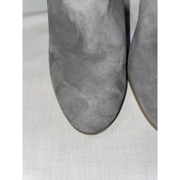 Vince Camuto Zip Back Bootie Women’s Size 4.5 M Gray Leather Block Heel Platform - Picture 8 of 12